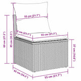 vidaXL Tuinbank Set met kussen met kussen 7 pcs Zwart en Crème