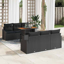 vidaXL Tuinbank Set met kussen met kussen 7 pcs Zwart en Crème