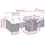vidaXL Garden Dining Set with Cushions 8 pcs Black and Teal