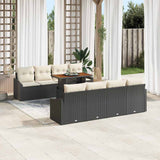 vidaXL Garden Dining Set with Cushions 9 pcs Black and Cream