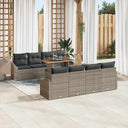 vidaXL Garden Dining Set with Cushions 9 pcs Black and Cream
