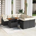 vidaXL Tuin Eettafel Set met kussen Zwart en Crème 100 x 55 x 73 cm