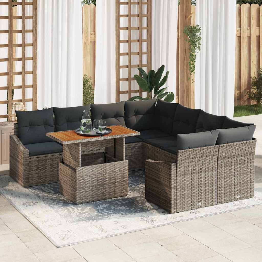 vidaXL Tuin Eettafel Set met kussen Zwart en Crème 100 x 55 x 73 cm