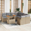 vidaXL Tuin Eettafel Set met kussen Zwart en Crème 100 x 55 x 73 cm