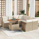 vidaXL Tuin Eettafel Set met kussen Zwart en Crème 100 x 55 x 73 cm
