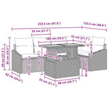 vidaXL Garden Dining Set with Cushions 6 pcs Black and Cream
