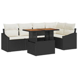 vidaXL Garden Dining Set with Cushions 6 pcs Black and Cream
