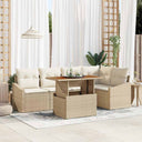 vidaXL Garden Dining Set with Cushions 6 pcs Black and Cream