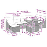 vidaXL Tuin Eettafel Set met kussen 8 pcs Zwart en Crème