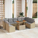 vidaXL Garden Dining Set with Cushions 10 pcs Black and Cream