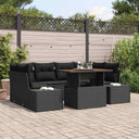 vidaXL Garden Dining Set with Cushions 7 pcs Black and Cream