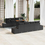vidaXL Tuin Eettafel Set met kussen 9 pcs Zwart en Crème