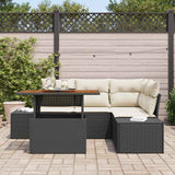vidaXL Tuinbank Set met kussen met kussen 5 pcs Zwart en Crème