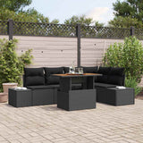 vidaXL Garden Dining Set with Cushions 6 pcs Black and Cream
