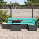 vidaXL Garden Bench Set with Cushion 6 pcs Black and Teal