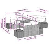vidaXL Tuin Eettafel Set 9 st 8-Aantal zitplaatsen Zwart en Blauwgroen
