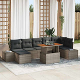 vidaXL Garden Bench Set with Cushion 8 pcs Black and Cream