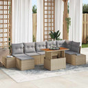 vidaXL Garden Bench Set with Cushion 8 pcs Black and Cream