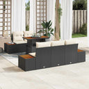 vidaXL Garden Dining Set with Cushions 6 pcs Black and Beige