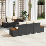 vidaXL Garden Dining Set with Cushions 6 pcs Black and Beige
