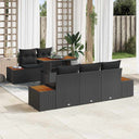 vidaXL Garden Dining Set with Cushions 6 pcs Black and Beige
