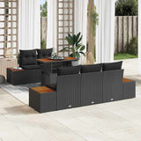 vidaXL Garden Dining Set with Cushions 6 pcs Black and Beige