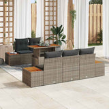 vidaXL Garden Dining Set with Cushions 6 pcs Black and Beige