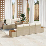 vidaXL Tuinbank Set met kussen 8 pcs Zwart Poly rattan