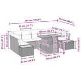 vidaXL Garden Dining Set with Cushions 8 pcs Black and Beige