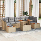 vidaXL Garden Dining Set with Cushions 8 pcs Black and Beige