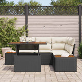vidaXL Tuin Eettafel Set met kussen 5 pcs Zwart en Beige