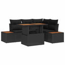 vidaXL Tuin Eettafel Set met kussen 5 pcs Zwart en Beige