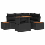 vidaXL Tuin Eettafel Set met kussen 5 pcs Zwart en Beige