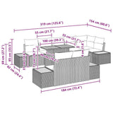 vidaXL Tuin Eettafel Set met kussen 9 pcs Zwart en Beige