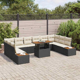 vidaXL Garden Dining Set with Cushions 11 pcs Black and Beige