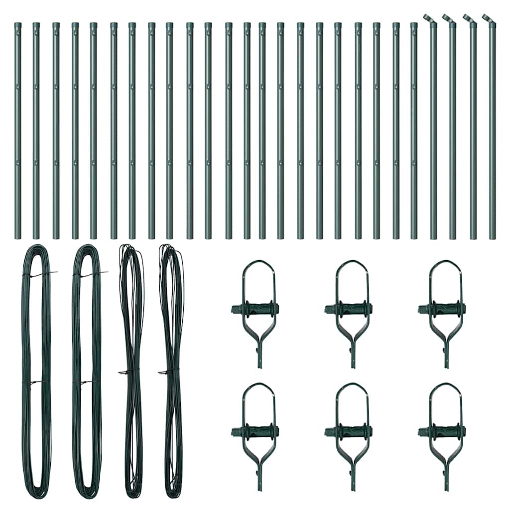 vidaXL Fence Post. 26 pcs Green 3.2 x 3.2 x 80 cm