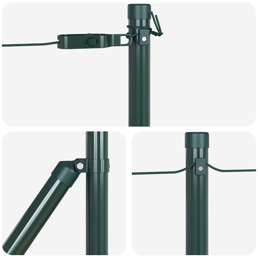 vidaXL Fence Post. 26 pcs Green 3.2 x 3.2 x 80 cm