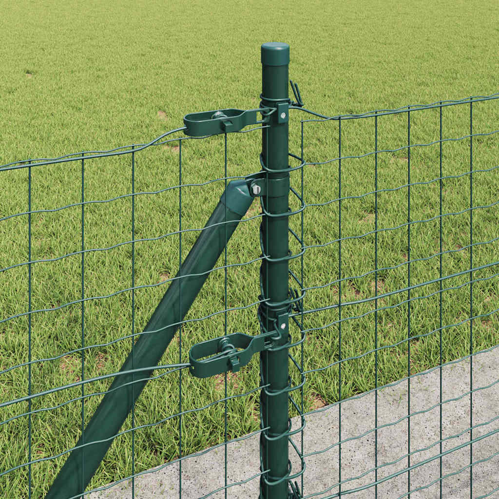 vidaXL Hekpaal met betonbasis 26 st Groen Gepoedercoat staal