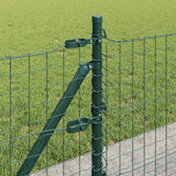 vidaXL Hekpaal met betonbasis 26 st Groen Gepoedercoat staal