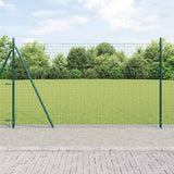 vidaXL Hekpaal met betonbasis 26 st Groen Gepoedercoat staal