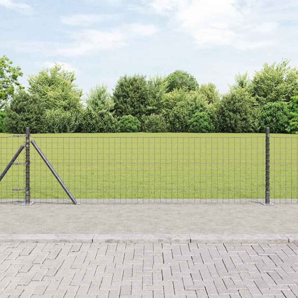 vidaXL Hekpaal met betonbasis 26 st Groen Gepoedercoat staal