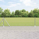 vidaXL Hekpaal met betonbasis 26 st Groen Gepoedercoat staal