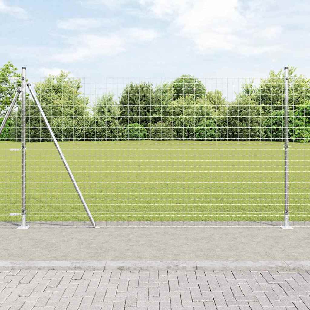 vidaXL Hekpaal met betonbasis 26 st Groen Gepoedercoat staal