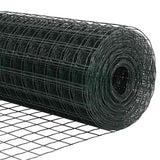 vidaXL Hek met Paal Groen 0,4 x 10 m Staal en PVC