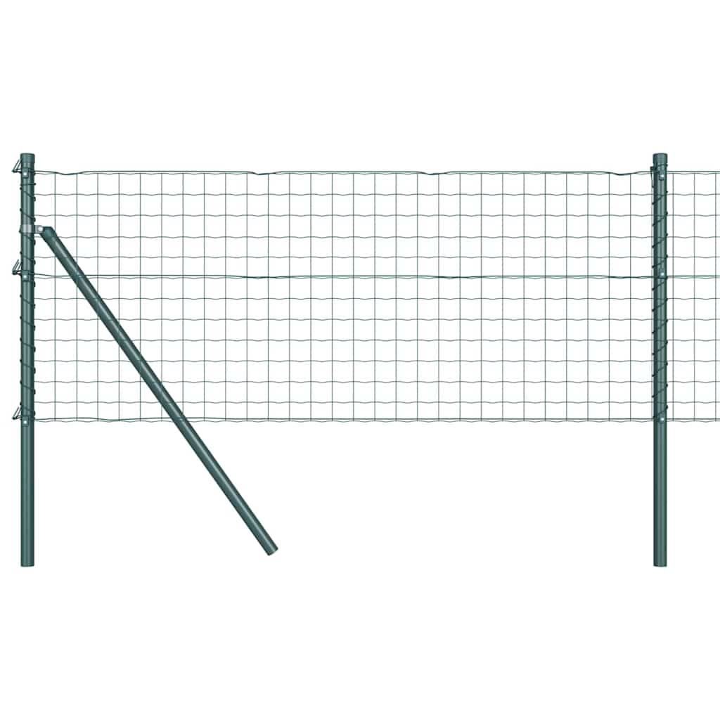 vidaXL Hek met Paal Groen 0,4 x 10 m Staal en PVC