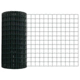 vidaXL Hek met Paal Groen 0,4 x 10 m Staal en PVC