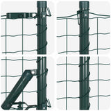 vidaXL Hek met Paal Groen 0,4 x 10 m Staal en PVC