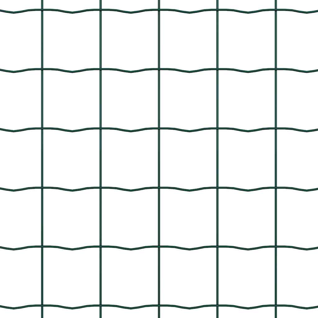 vidaXL Hek met Paal Groen 0,4 x 10 m Staal en PVC