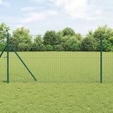vidaXL Hek met Paal Groen 0,4 x 10 m Staal en PVC