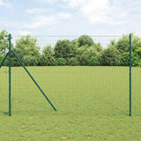vidaXL Hek met Paal Groen 0,4 x 10 m Staal en PVC